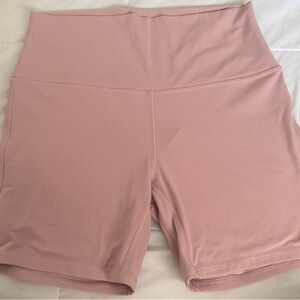 2 lululemon athletica Dusty Rose and Black High-Rise Bike Shorts